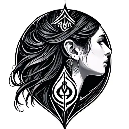 Small Neda Symbol Behind Ear