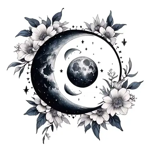 Astrology Flowers And Moon
