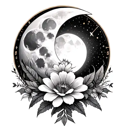 Astrology Flowers And Moon Sleeve
