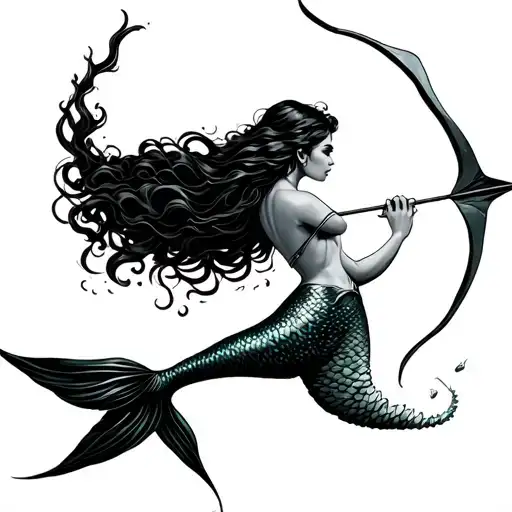 Mermaid Shooting An Arrow