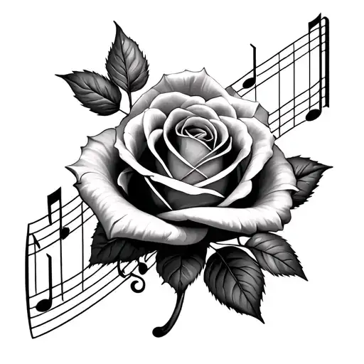 Rose And Music Note