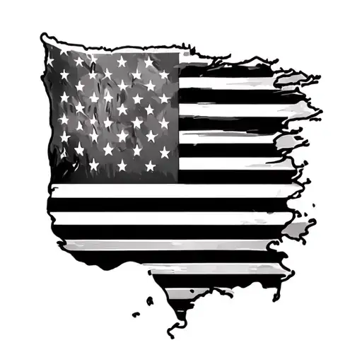 Shoulder American Flag Morphing Down Onto Arm