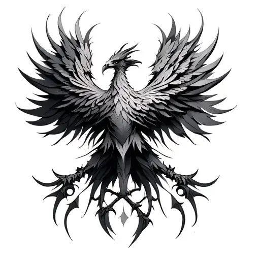 Symetrical Phoenix Tatto Idea