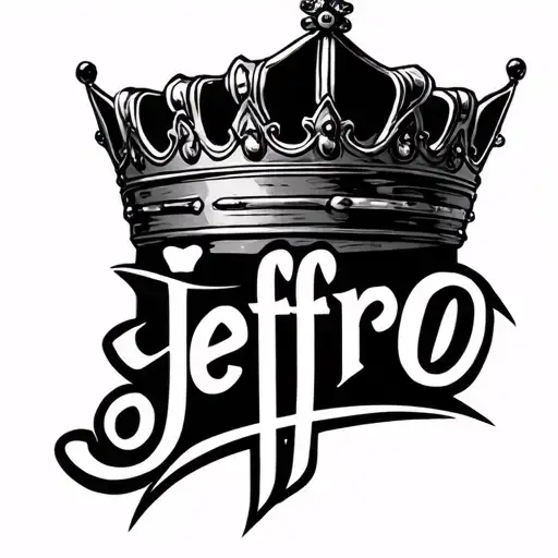 Jeffro In Cursive Writing With Crown Above Name