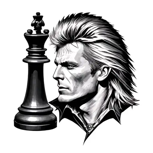 David Bowie Ziggy Stardust Lighting Bolt On King Chess Piece