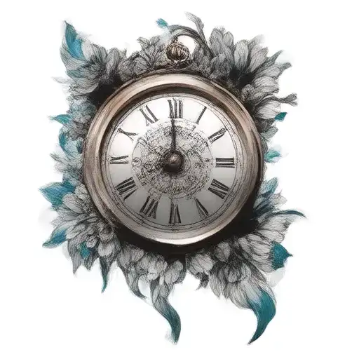 Clock With Blue Ticks