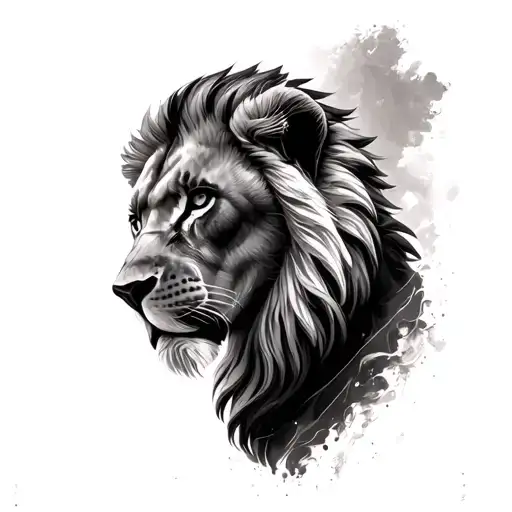 Please Create Ataturk And A Lion Where The Two Characters Are Into Each Other