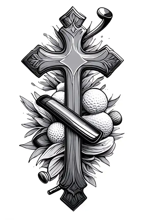 Cross With Golf And Gambling