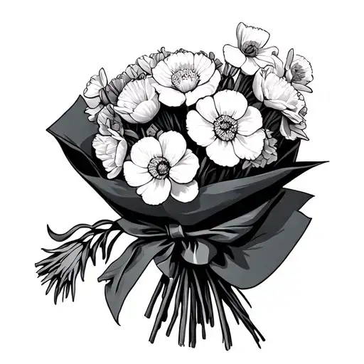 Finelime Bouquet Of Carnations And Daffodils Wrapped With A 1982 Tag