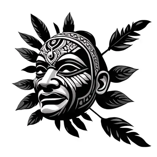 Liberia Kru Tribe Mask Made Entirely Of Intricate