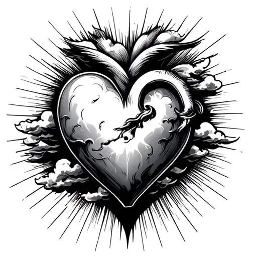 Heart Of God With Cloud And Rays Shining