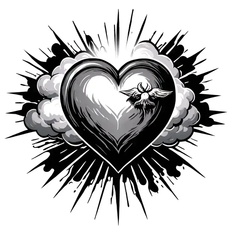 Heart Of God With Cloud And Rays Shining