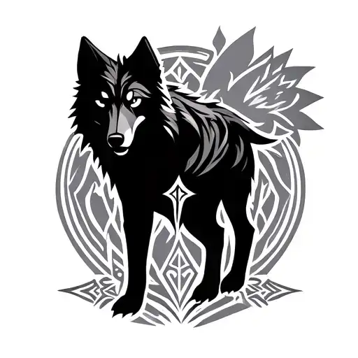 Wolf Nordic Runes