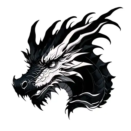 A Minimalist Black And White Arm Dragon Wrapped