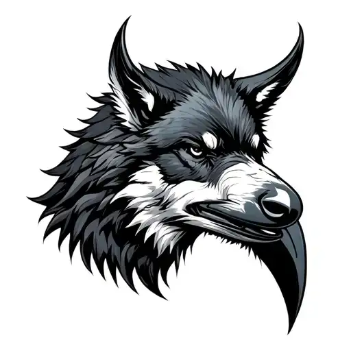 Viking Wolf And Raven