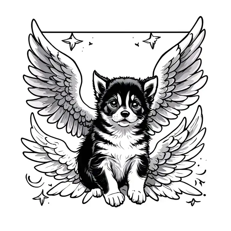 Paws With Angel Wings Flying