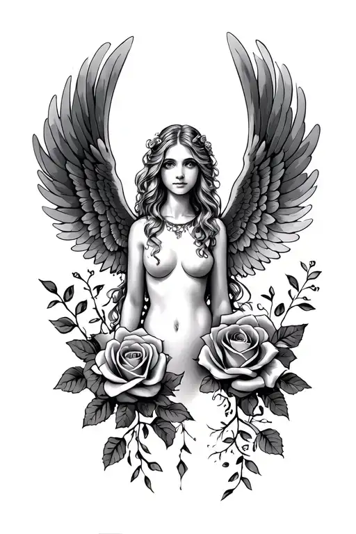 Lillie's Vines Roses Angel Wings