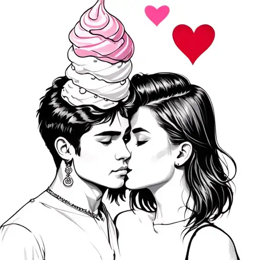 Girls Love Ice Cream And Boys Love Kissing