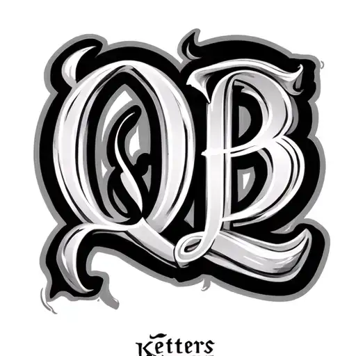 The Ketters Q And B Under Each Other In A Bold Script Font