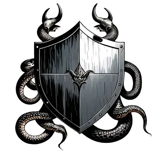Now Add A Snake On The Shield Connecting At The Tail And A Set Of Bullhorns