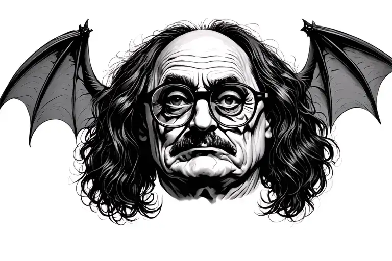 Ozzy Face Wearing Glasses With Bat Wings