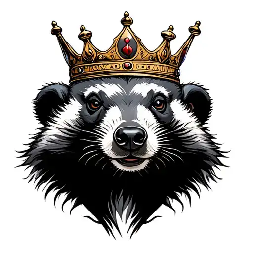 Honey Badger Wearing A Crown