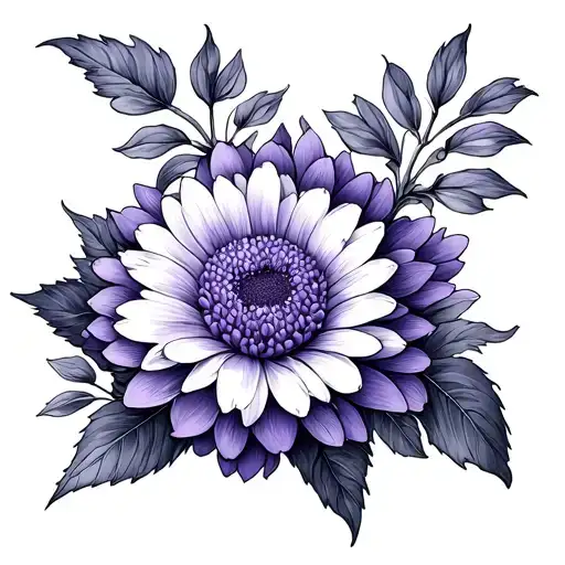 Violet And Chrysanthemum