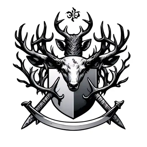 Stag Swords And Family Crest