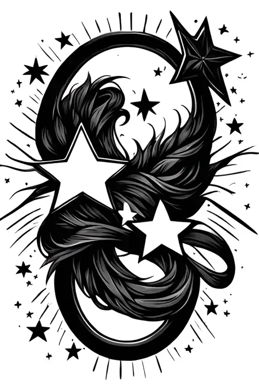 Black Sleeve With Stars Surrounding