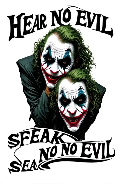 The Joker Stacked In Threes Hear No Evil See No Evil Speak No Evil
