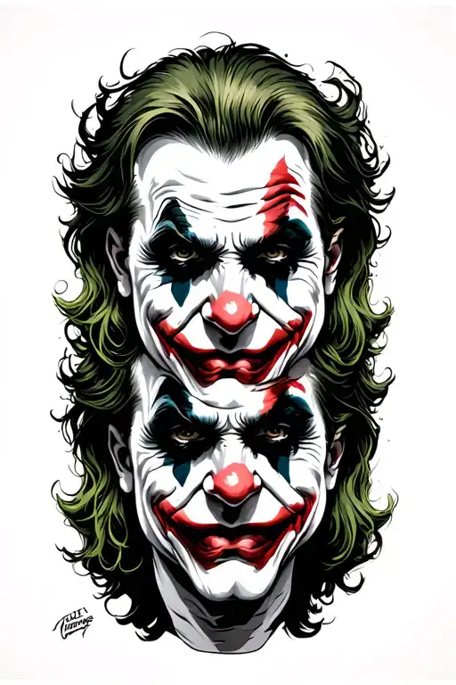 The Joker Three Heads Stackednon Top Of Each Other Hear No Evil See No Evil Speak No Evil