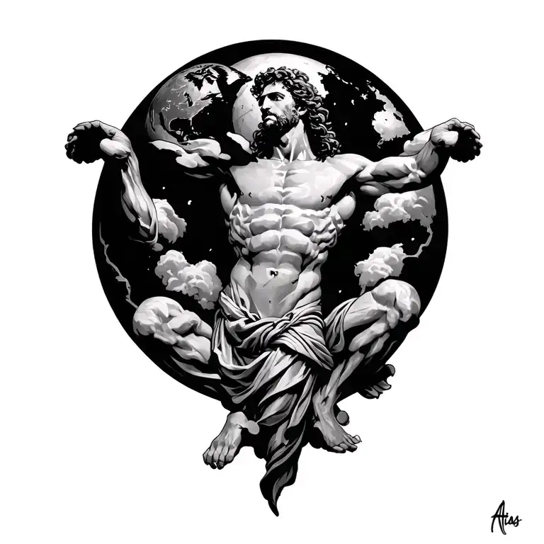 Atlas Holding The World On His Shoulders