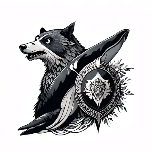 Owl Bear Wolf Whale Shield