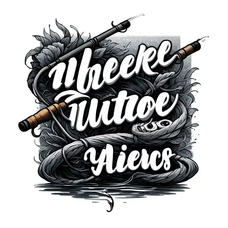 Fishing Pole Handwriting As Fishing Line