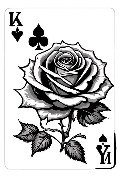 Rose And Ace Card