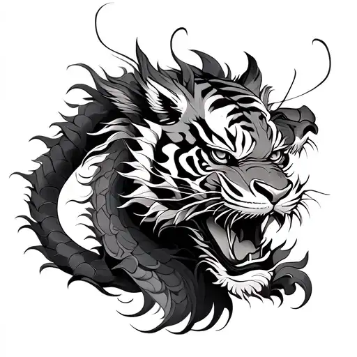 Chinesse Dragon And Tiger