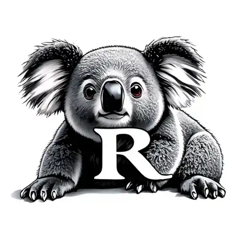 Koala Bear With Letter R