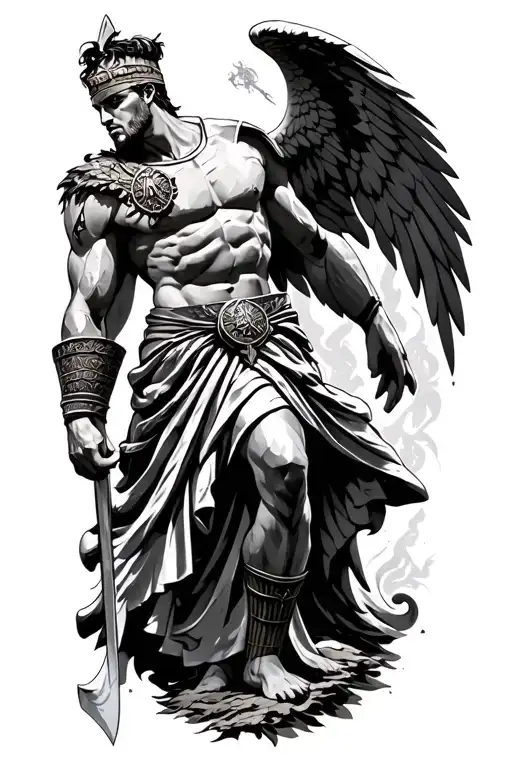 Masculine Tatto Of Saint Michael Or A Gladiator Having A Powerful Meaning