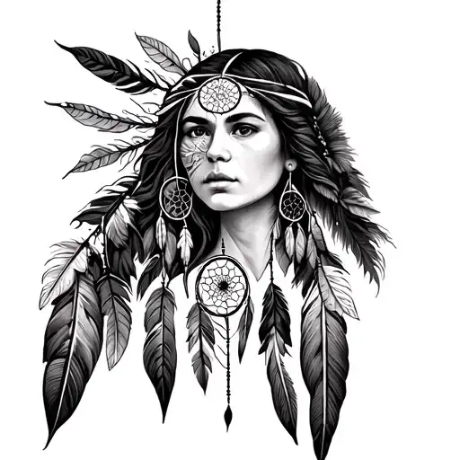 Dream Catcher Native American Woman