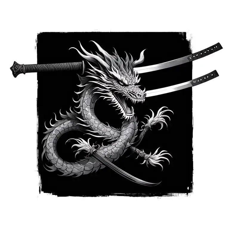 Katanas Japanese Dragon