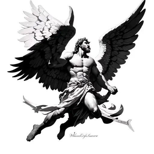St Micheal The Archangel Michael Fighting With Latin Proverbs