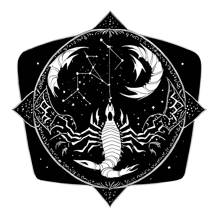 Mandala Design Incorporating Scorpio Constellation