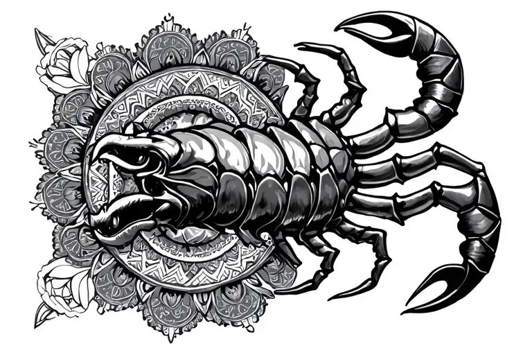 Mandala Design Incorporating Scorpio Zodiac Sign