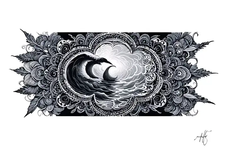 Mandala Design Incorporating Storm Sea