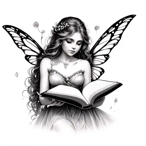 Fairy Reading A Book