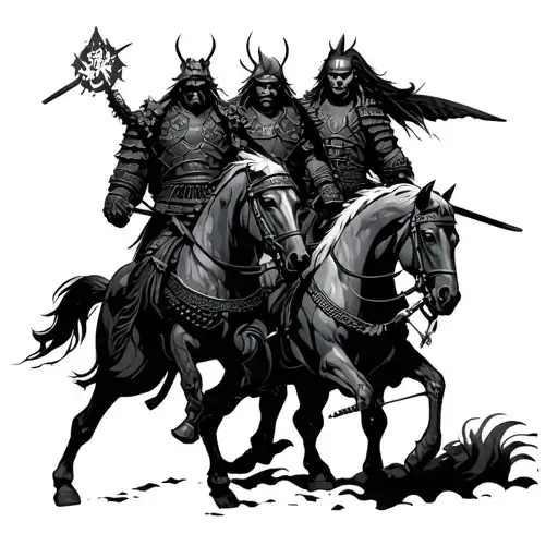4 Horseman Of Apocalypse As Samurai