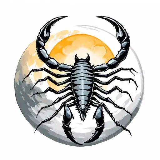 Zodiac Scorpion With Moon And Sun