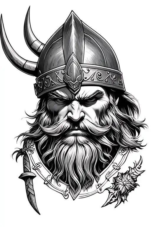 Viking Themed Tattoo Featuring