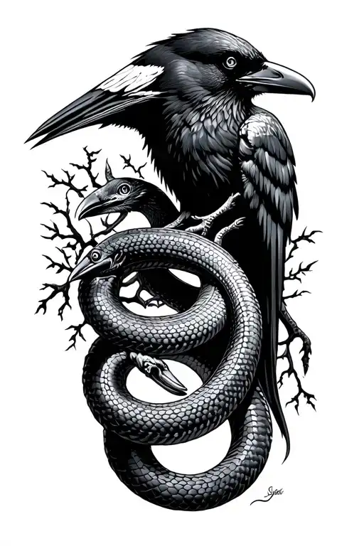 Crow Snake Trees Pain Death Guns