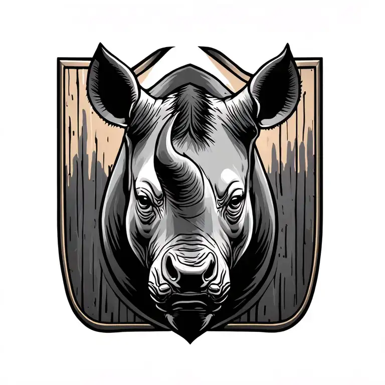 Kenya Shield In Rhino Head